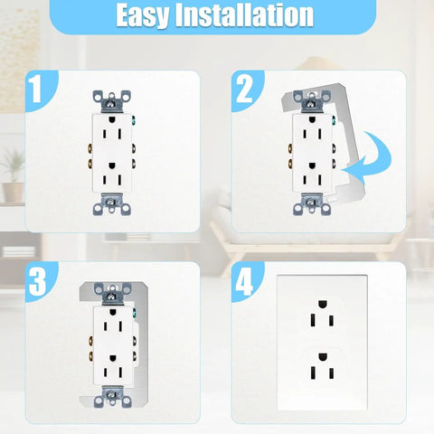 Step-by-step installation guide for Heavy Duty Metal Wall Plate Spacers For Electrical Box And 12 Pack Outlet Shim Kit.