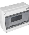 Front view of Rugged Weatherproof Junction Box With Transparent Cover For Easy Wiring Monitoring IP65 Sealed Electrical Enclosure