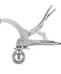 Side view of Two Pack 9 Inch Drill Press Locking Clamp Set With Heavy Duty Grip Clip, Titanium Plated 1045 Steel For Anti Corrosion
