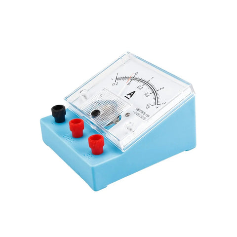 Analog Ammeter Moving Coil Hands On For Science Exploration And Electrical Experiments Safe Durable Plastic Classroom And Home STEM Tool Practical Convenient Household Experiments with blue base and clear display