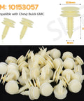120 Pc Gm Door Panel Clips Kit For Chevy Buick Gmc Truck Suv Trim Retainer Fasteners showing beige nylon clips in assorted sizes.