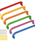 Six Colors 17.1 Inch Indoor Monkey Bars Handles Set 6 Pack Kid Friendly One Inch Diameter with screws and anchors