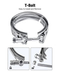 3.0 Inch V Band Clamp With Flanges 304 Stainless Steel Set Of 4 Easy Install And Remove Stable Seal Between Male And Female Flanges Fits 3.0 Inch ID To 3.0 Inch OD Pipe M8 By 1.25 T Bolt