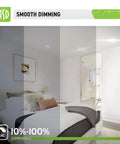 Room with dimmable lighting from 12 Pack 4 Inch LED Recessed Lights With Integrated Junction Box, 10W 695LM, Selectable 2700K-5000K