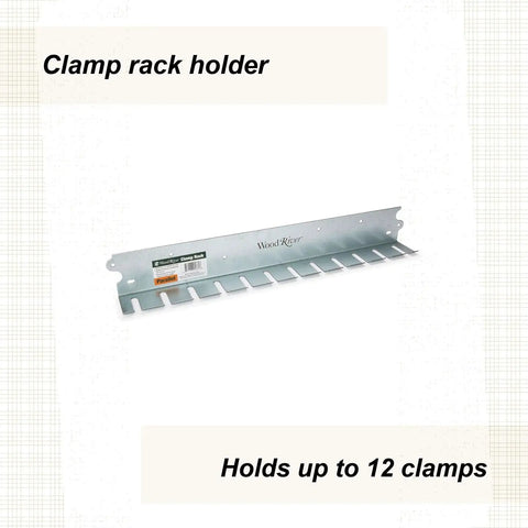 Heavy Duty Parallel Clamp Rack Wall Mount Safely Stores Twelve Clamps Quick Boss Level Shop Staging For Woodworkers And Garage Crews Zinc Coated Steel Structure Turns Messy Cleanup Into Pure Zen