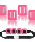 Four Piece Scuba Weight Belt Set With Nylon Coated Diving Weights 1.1lb Each Metal Block Buckle Free Diving Spearfishing Ready Balanced Dive Gear For Beginners And Pros, pink weights on black belt