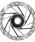 HS2 Centerlock 200mm Disc Rotor With One Piece Steel Design And Heat Dissipation Coating For Gnarly Mountain Biking Braking Power And Durable Pro Level Stopping Control, close-up view.
