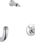 K-101-CP Wall Mount Adapter Kit Polished Chrome for Bath Faucets with bent tubes, escutcheon, solid brass, corrosion-resistant finish