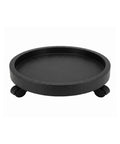 Heavy Duty Plant Caddy With Ultra Smooth Rollers, 14 Inch Round Planter Saucer in black color with wheels for easy movement.