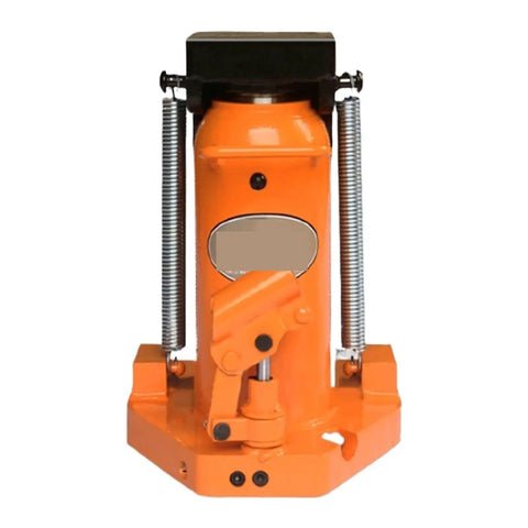 Slick Hydraulic Claw Jack Handles Your Whip With Ease, 5 Ton Manual Car Repair Tool For Garage Wrenching and Shop Floor Rigs, orange color.