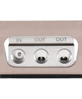 Heavy Duty Pneumatic Foot Pedal Valve 1/4 PT FV-420, 4 Way 2 Position, showing back inlet and outlet ports with labels
