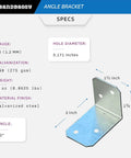 Heavy Duty 90 Degree Galvanized Angle Brackets Built From Workhorse 18 Gauge Steel With Knockout Rust Resistant Coating Ready For Pro Grade Diy Framing Shelving And Swift Home Fixes Bulk Pack Of 1000 showing specs including hole size and dimensions.