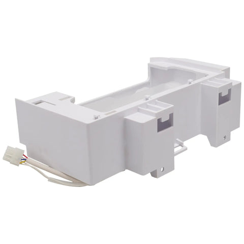 10 Cube Flex Tray Ice Maker Replacement for Model Specific Side By Side Refrigerators, Easy Install, High Quality, Durable Ice Maker Replacement for Select Units, Not Universal, Fits Compatible W10760070 and W10873791 Models, side view showing connectors.