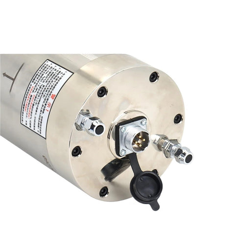 Workhorse CNC Water Cooling Spindle Motor Pumping Out Killer 6.5KW Milling Power electrical connection close-up view