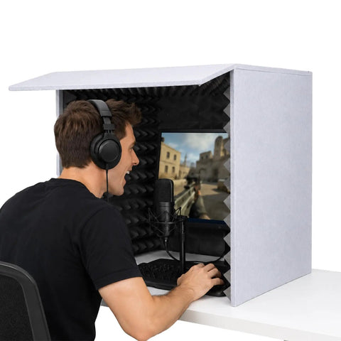 Game Changing Portable Vocal Booth With Heavy Duty Acoustic Foam For Podcasters, 70 cm size, used for clear sound isolation.