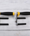 No Sweat Gypsum Board Lifter With Alloy And Rubber Grips For Quick Drywall Handoffs Easy Tile Transport Labor Saving Job Site Essential For Glass Panels And Hardwood Flooring Setup, ergonomic black and yellow handles.