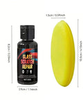 Fast Acting Eyeglass Scratch Remover 50g with a yellow sponge applicator for lens repair and polish.