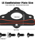 Camshaft Retainer Plate Gasket And Bolt Kit For LS And LT V8 Engines with 4 bolts and plate dimensions, wide compatibility Gen 3 4 5