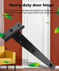 Heavy Duty 6 Inch T Strap Door Hinges Set of 4 for Sheds and Gates Tuff Tee Hinge Hardware with a durable black finish