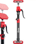 Cabinet Jack Third Hand Tool With Adjustable Support Pole From 18.5 To 29.5 Inches, red and black heavy duty stand.