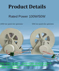 Low Flow High Torque Hydroelectric Turbine Generator For Remote Power, twin water wheel generators with triangle plate fixed