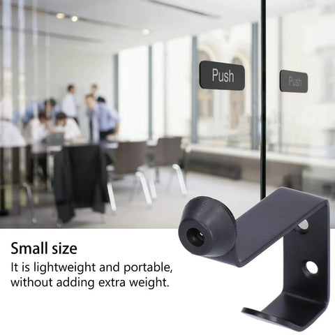 Rock Solid Stainless Steel Door Stopper With Hook, Wall Mounted Door Bumper For Home And Office, Black Finish, Durable