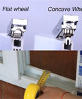 Flat and concave zinc alloy wheels comparison for Heavy Duty Zinc Alloy Push Pull Window Pulley With Dual Wheel Assembly.