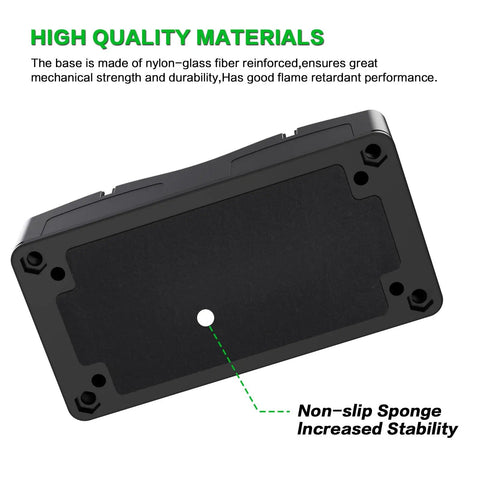 Two Pack 300 Amp Battery Bus Bar For 12-48V DC Systems, Heavy Duty Copper Power Distribution Block With Four M8 Terminals, Eight Screws, Waterproof Cover, Ideal For Automotive RV Marine Truck, black nylon base with non-slip sponge