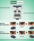 Digital PD Meter Pupilometer For Optometry With LCD Display EZ To Use 44 To 83 Mm Range Button Control Auto Sleep And Auto Shut Down Pupillometer CE Approved showing button control for pupil measurement.