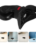 Heavy Duty Luggage Replacement Wheels 360 Degree Spin For Suitcases PVC And Nylon Caster Set Abrasion Resistant Easy To Install Durable Travel Gear For Airports And Hotels Black 2 Pack, black luggage wheel close-up