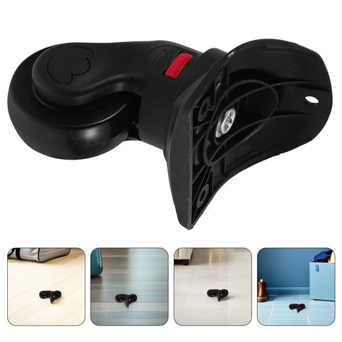 Heavy Duty Luggage Replacement Wheels 360 Degree Spin For Suitcases PVC And Nylon Caster Set Abrasion Resistant Easy To Install Durable Travel Gear For Airports And Hotels Black 2 Pack, black luggage wheel close-up