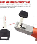 Pro Grade Key Duplicator And Cutting Machine For Vehicle Keys With Stainless Steel Construction shown cutting key