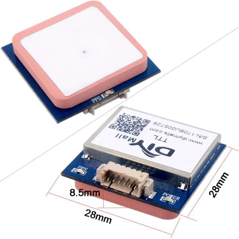 GPS Receiver Module 3.3V-5V With Flash Ceramic Antenna 9600bps NMEA-0183 For Arduino FPV Drone Flight Controller, two modules