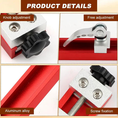 Product details of Professional Grade Circular Saw Guide Rail Adjustable Aluminum Fence Track Featuring Dual Lock Handles for straight cuts.