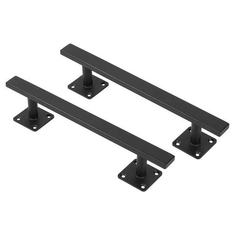 Beefy 12 Inch Black Square Heavy Duty Metal Barn Door Pulls Pack Of 2 For Outdoor Fence Shed Gate Rustic Farm Garage Door Hardware