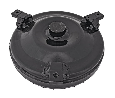 GM Torque Converter TH350 TH400 2700 to 3000 RPM Stall Speed Street and Track Performance Upgrade for Quick Launch and Smooth Acceleration USA Made Budget Friendly black steel torque converter top view