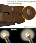 Lit Up Wall Torch With Battery Or USB Power Pluggable Night Lamp hinge detail and lightness comparison