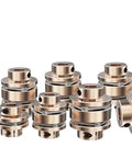 Get Your 3D Printing Game Tight With This Flex Motor Shaft Coupler Featuring Aluminum Diaphragms and Universal Joint Design for Smooth Operation Plus Cardan Style Flange Connection Perfect For D26L35 setups, showcasing various sizes of aluminum couplers.