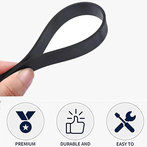 Replacement Vacuum Belts Set For PowerForce Helix Turbo Vacuums Built To Last Easy Install Pro Grade Quality Fits 2191 2190 1700 1701 1797 2691 2692 1240 12B1 68C7 3920 Series Pack Of 2 black rubber vacuum belt held by hand