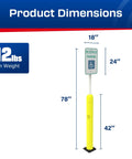 Heavy Duty Handicap Parking Sign Post With Self Righting Spring Hella Durable Aluminum Build handles minor collisions, 78 inches tall, yellow