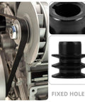Heavy Duty Double Groove V Belt Pulley Replacement With 20 Mm Shaft Cast Iron Sheave for water pumps shown with attached belt.