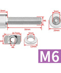 Heavy Duty T Slot Nut Set With Screws For 45 Series Aluminum Profiles Boat Shaped Block Kit Premium SS304 Stainless Steel Indoor Outdoor Ready 10 Pack M6 screw dimensions