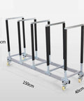 Heavy Duty Metal Rolling Tire Rack, Built Like A Rock Mobile Wheel Storage Cart with dimensions and caster wheels.