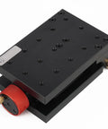Heavy Duty Manual Pivot Angle Platform With Zero To Ninety Degree Smooth Tilt Base Locked Tight Anodized Aluminum Build, top view.