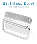 4 Pack 3 Inch Stainless Steel Chest Pull Handles With Screws Foldable Ring Design For Toolbox And Heavy Duty Surface Mount Cases