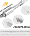 Close-up of check valve in Brake Bleeder Hose Kit With One Way Valve And Clamps For Cars And Motorcycles, DIY Friendly Hydraulic Tool