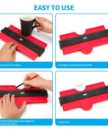 Wide Contour Gauge 5 Inch And 10 Inch With Retractable Measuring Tape 3 Piece Plastic Copy Tool for templates used on cup edge.