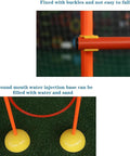 Close-up of Obstacle Course Kit For Drone Racing And Model Aircraft With Easy To Build Portable Obstacles showing buckles and weighted bases.