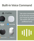 Built-in voice command feature for Smooth Operator Smart Dimmer Light Switch With Wi Fi And Matter Protocol.