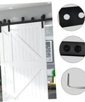 Heavy Duty Track Connecting Brace Set For Barn Door Flat Track Bracket Connector With Carbon Steel Mending Plates And Sturdy Screws